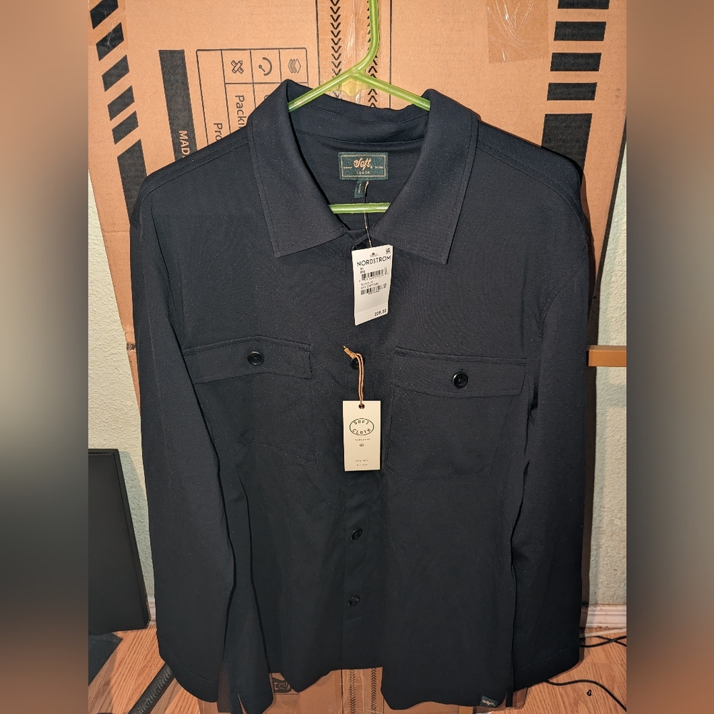Soft Cloth Melrose Shirt Jacket in All Day Stretch Jersey Sky Captain NWT